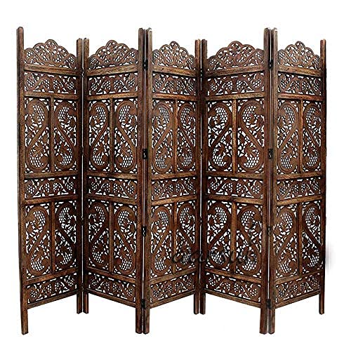 Urbane Crafts Handcrafted Wooden Room Divider – 6 Ft (Dark Brown)