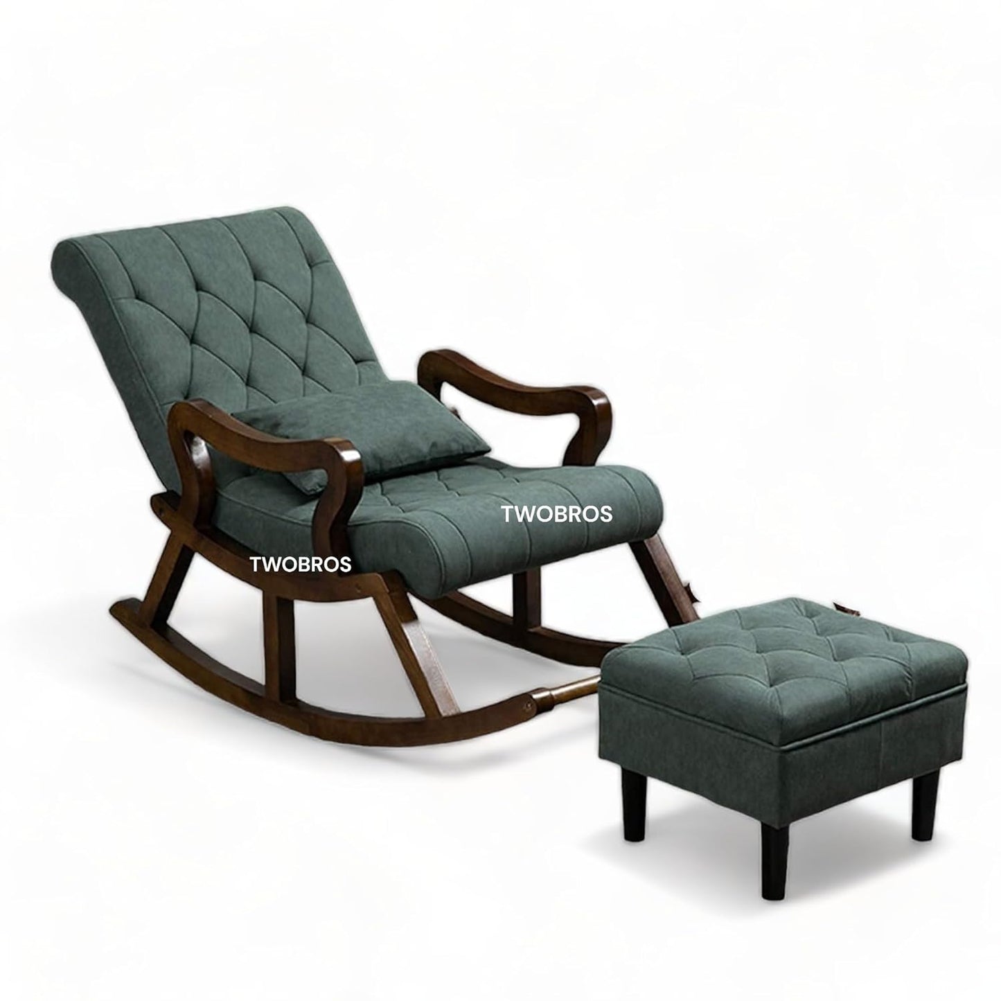 Urbane Crafts Handmade Wooden Rocking Chair/Relax Chair with Cushion Comfort and Footrest for Adults for Reading/Relaxing for Home