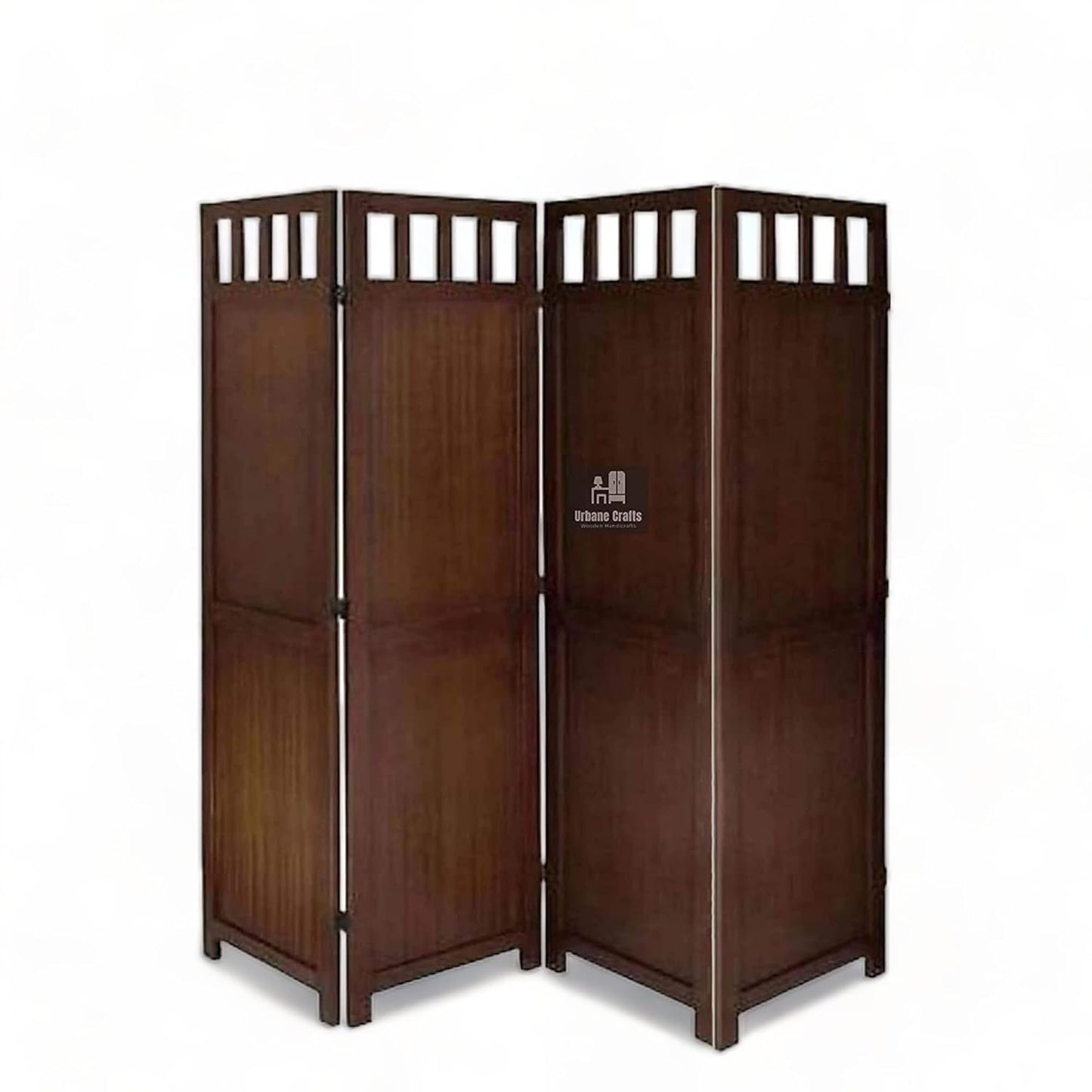 Urbane Crafts Wooden Partition Screen/Room Divider Traditional Handicrafts Plain Pattern 6Ft Height (2 Panel) (4 Panel)