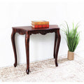 Urbane Crafts Vintage Handcrafted Solid Wood Console Table for Entryway & Living Room – Classic Carved Accent Sofa Table with Curved Legs
