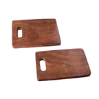 Handcrafted Acacia Wood Rectangular Chopping Board Set of 2 | Heavy-Duty Wooden Cutting Blocks with Built-in Grip Handles (Large & Small Combo) for Kitchen, Meat, Vegetables & Charcuterie