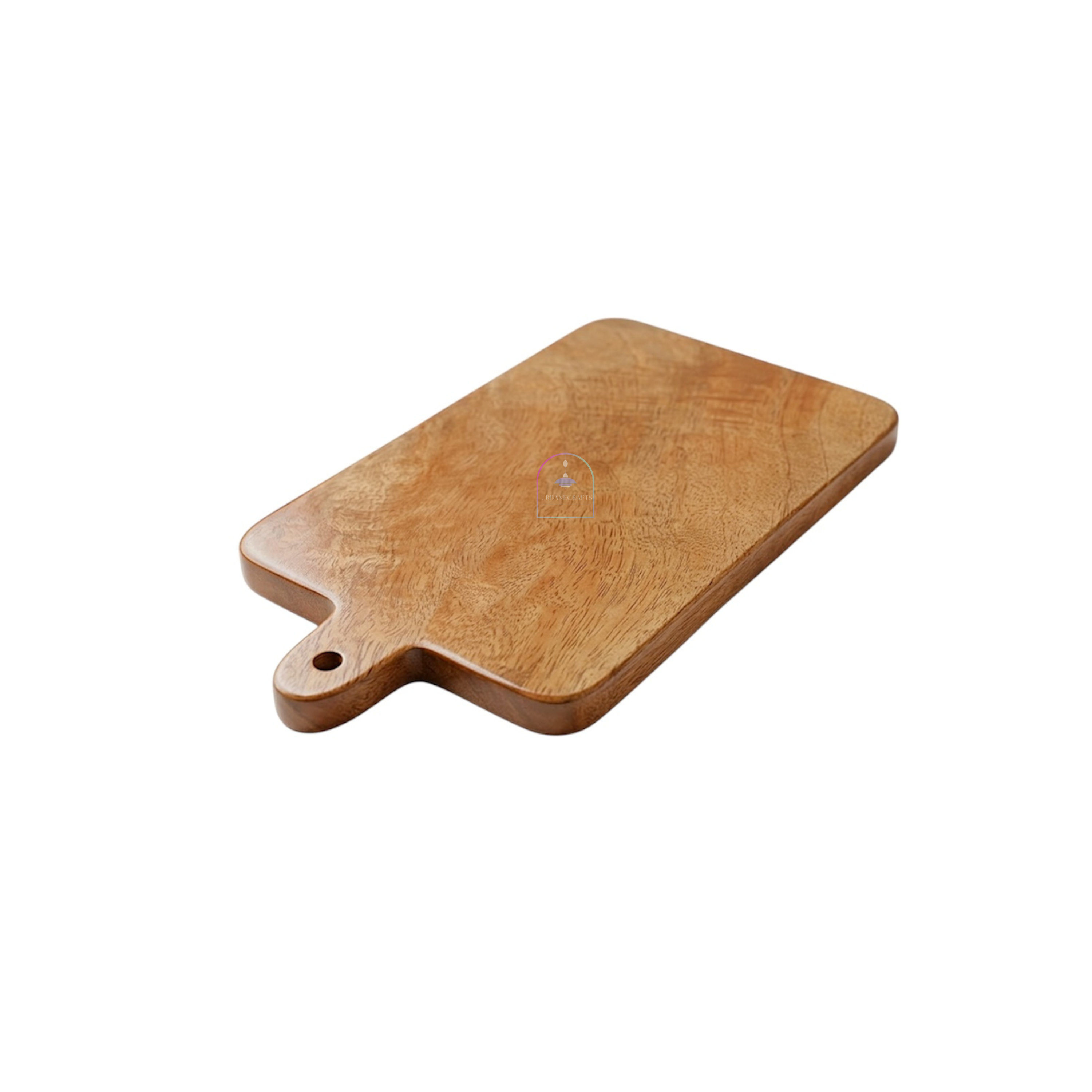 Handcrafted Mango Wood Mini Cutting Board with Handle | 9x5 Inch Decorative Wooden Cheese Board & Serving Platter for Kitchen, Bar, Charcuterie