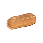 Handcrafted Acacia Wood Oval Tray & Serving Platter | 12x6 Inch Decorative Wooden Charcuterie Board, Cheese Platter & Snack Dish for Dining Table & Living Room Decor