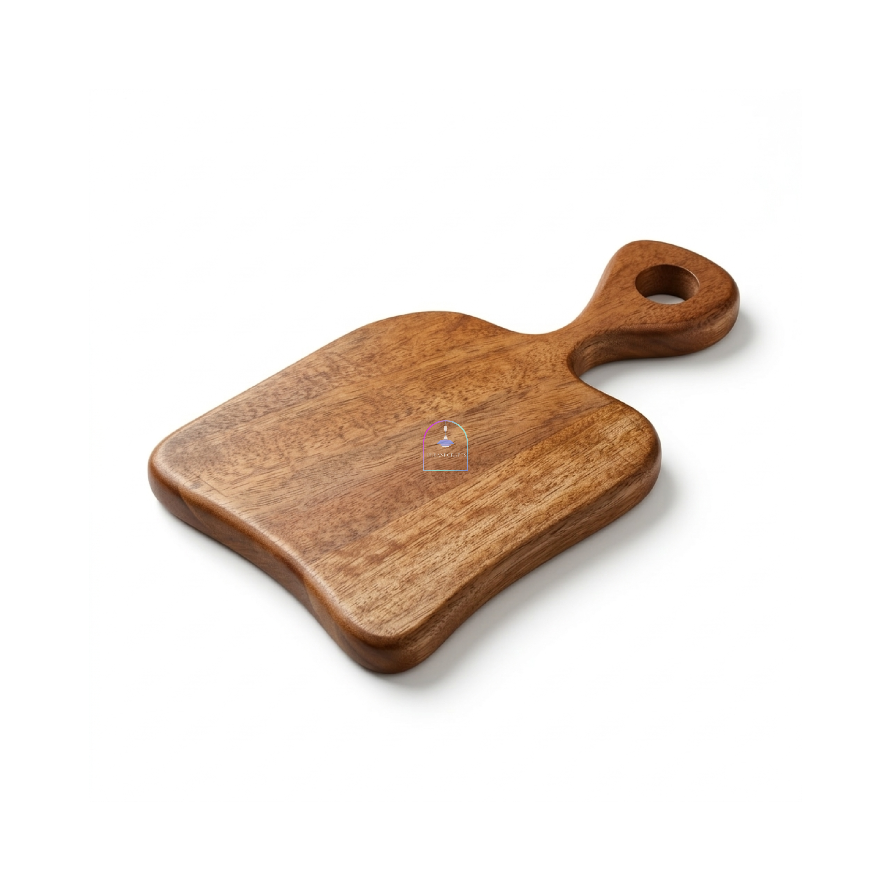 Handcrafted Mango Wood Mini Chopping Board with Easy-Grip Handle | 10x5 Inch Decorative Wooden Cheese Board & Serving Platter for Kitchen, Bar, Charcuterie
