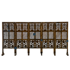 Urbane Crafts Handcrafted 5 Panel Wooden Room Divider (4 Ft Height) – Hand Carved Solid Wood Folding Partition Screen & Low Profile Room Separator for Living Room, Home Office & Bedroom