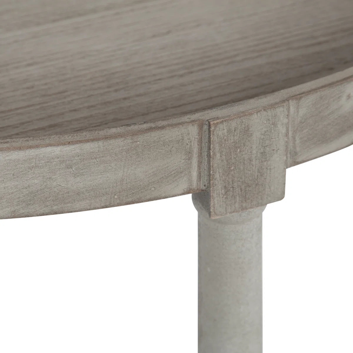 Urbane Crafts Premium Solid Teak Wood Semi-Circular Console Table with Bottom Shelf | Classic Entryway & Living Room Accent Table