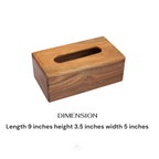 Handcrafted Acacia Wood Rectangular Tissue Box Cover | Decorative Wooden Napkin Dispenser Holder for Dining Table, Living Room, Office & Bathroom