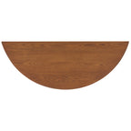 Urbane Crafts Solid Teak Wood Half-Moon Console Table – Vintage Demilune Entryway Table with Scalloped Apron and Storage Shelf