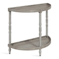 Urbane Crafts Premium Solid Teak Wood Semi-Circular Console Table with Bottom Shelf | Classic Entryway & Living Room Accent Table