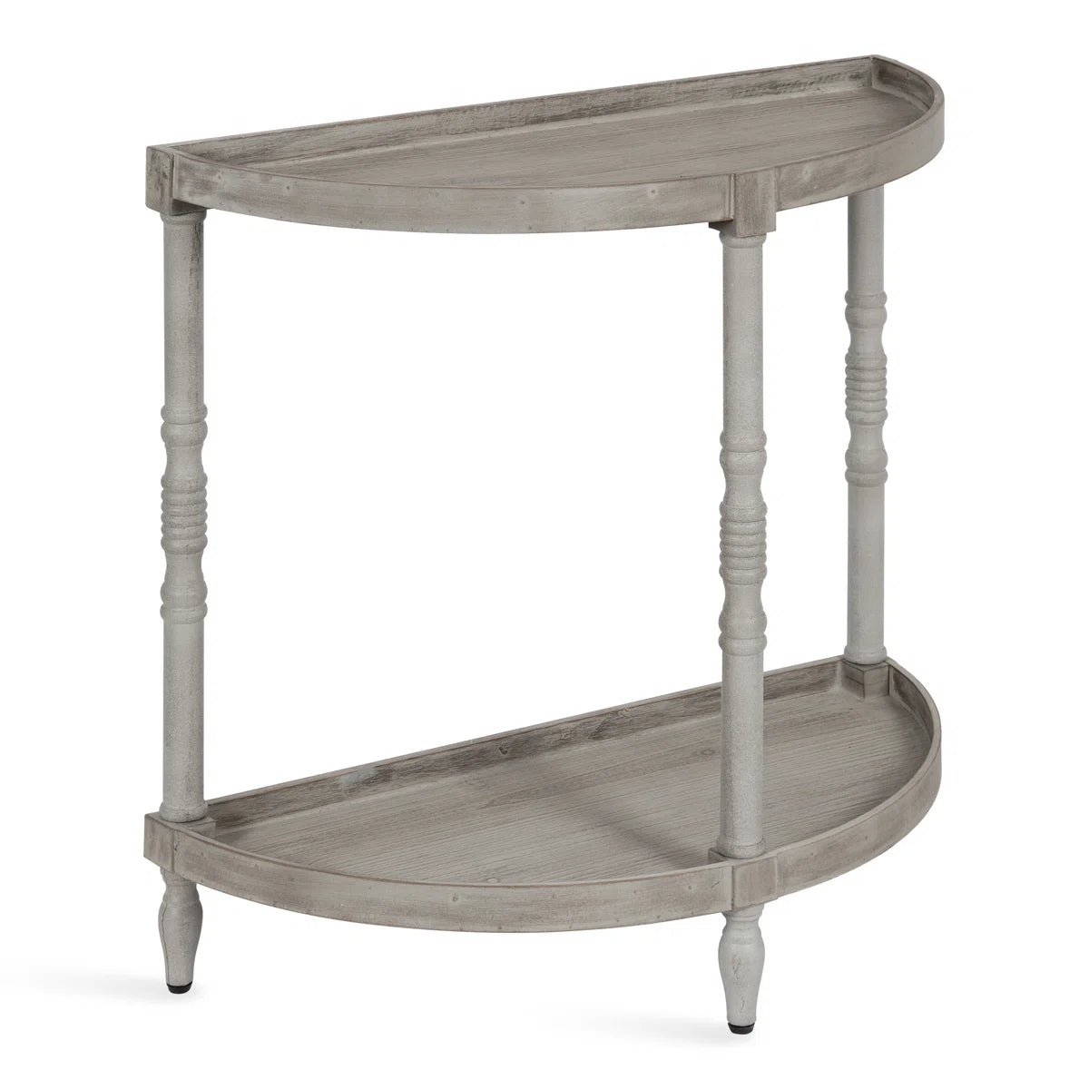 Urbane Crafts Premium Solid Teak Wood Semi-Circular Console Table with Bottom Shelf | Classic Entryway & Living Room Accent Table