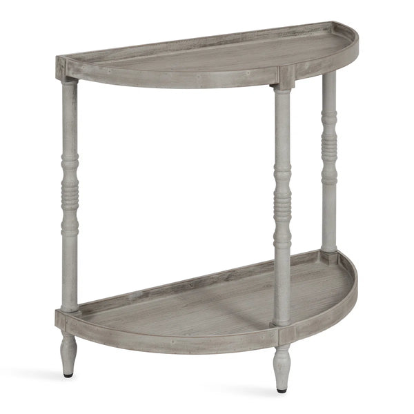 Urbane Crafts Premium Solid Teak Wood Semi-Circular Console Table with Bottom Shelf | Classic Entryway & Living Room Accent Table