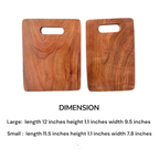 Handcrafted Acacia Wood Rectangular Chopping Board Set of 2 | Heavy-Duty Wooden Cutting Blocks with Built-in Grip Handles (Large & Small Combo) for Kitchen, Meat, Vegetables & Charcuterie