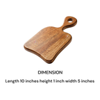 Handcrafted Mango Wood Mini Chopping Board with Easy-Grip Handle | 10x5 Inch Decorative Wooden Cheese Board & Serving Platter for Kitchen, Bar, Charcuterie