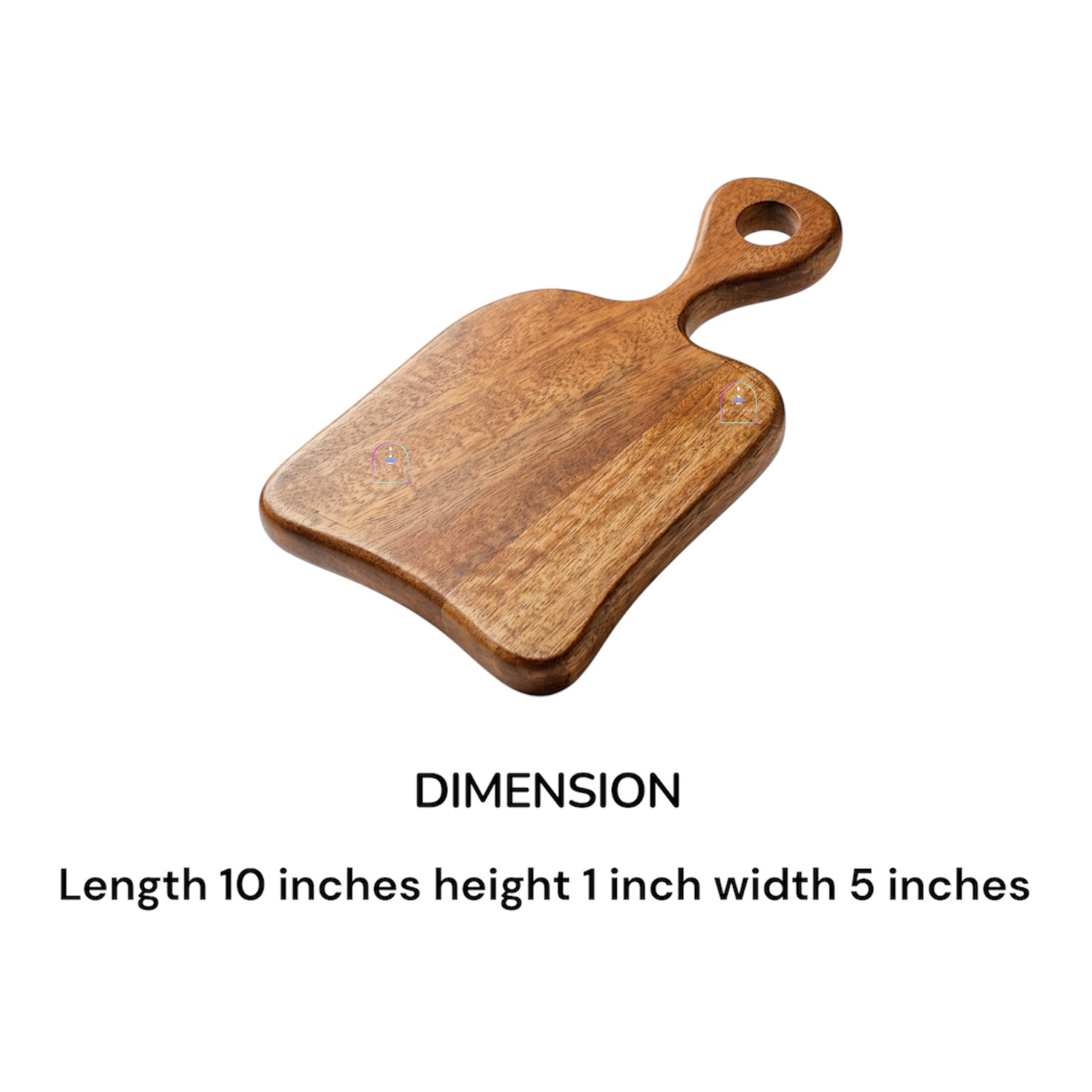 Handcrafted Mango Wood Mini Chopping Board with Easy-Grip Handle | 10x5 Inch Decorative Wooden Cheese Board & Serving Platter for Kitchen, Bar, Charcuterie