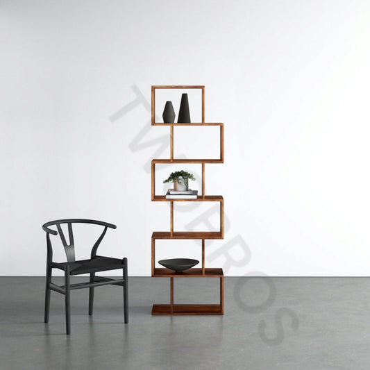 Urbane Crafts Multipurpose Shelf Unit, 6 Tier, Solid Mango Wood Modern Display Book Rack for Home Office Use | Book Shelves Open Bookcase Showcase Stand | Display Unit Bookshelf for Home Library