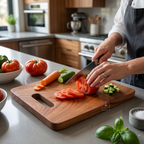 Handcrafted Acacia Wood Rectangular Chopping Board Set of 2 | Heavy-Duty Wooden Cutting Blocks with Built-in Grip Handles (Large & Small Combo) for Kitchen, Meat, Vegetables & Charcuterie