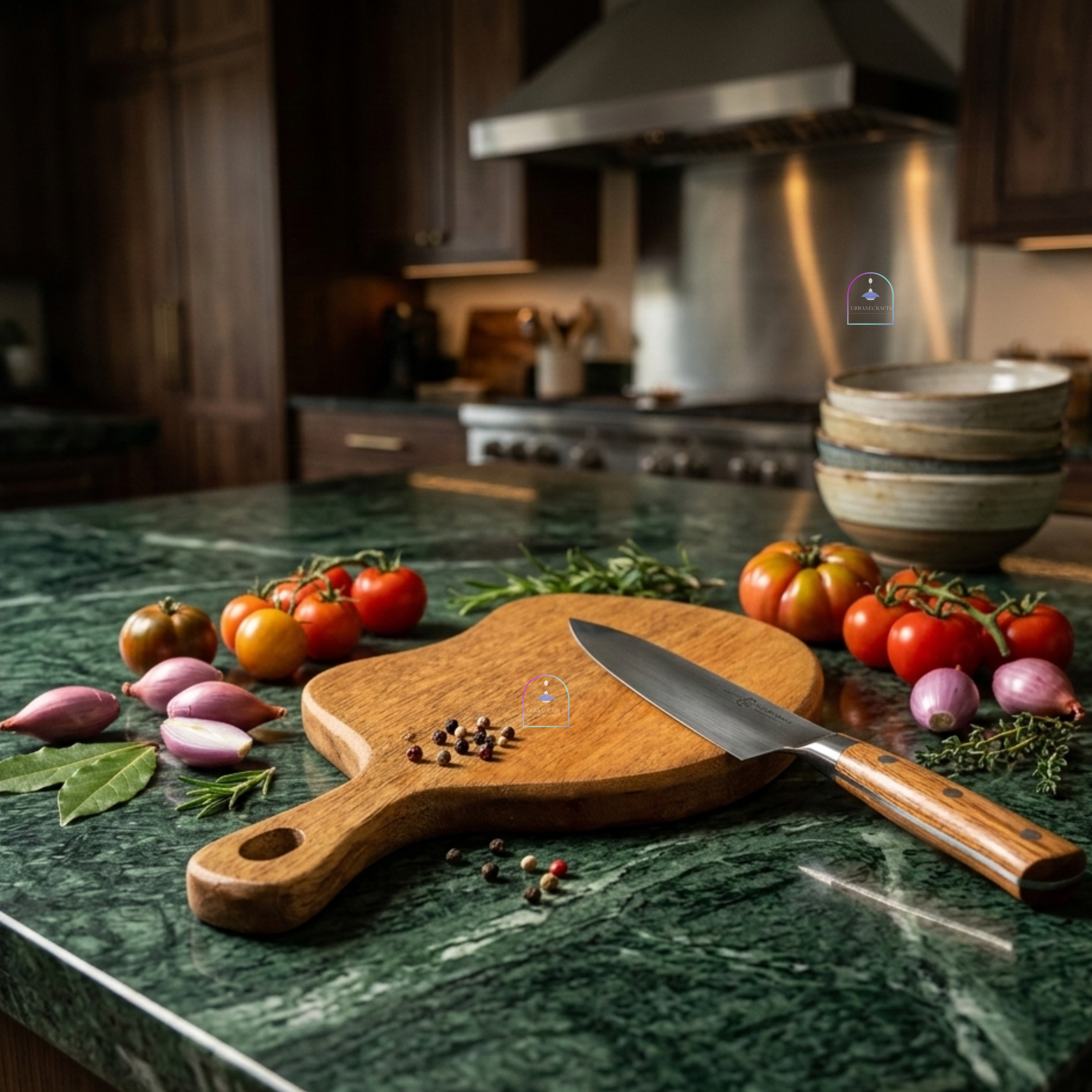 Handcrafted Mango Wood Cloud-Shaped Chopping Board | 10x6 Inch Organic Curved Wooden Cheese Board & Pizza Paddle Serving Platter with Handle