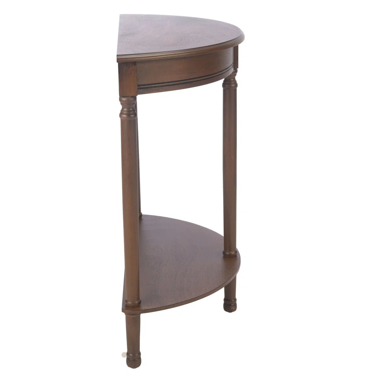 Urbane Crafts Premium Solid Teak Wood Semi-Circular Console Table with Bottom Shelf | Classic Entryway & Living Room Accent Table