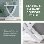 Urbane Crafts Modern Wooden Console Table with Geometric X-Base Design | Contemporary Entryway & Living Room Accent Table