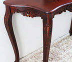 Urbane Crafts Vintage Handcrafted Solid Wood Console Table for Entryway & Living Room – Classic Carved Accent Sofa Table with Curved Legs