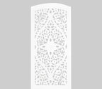 Urbane Crafts Handcrafted Wooden Room Divider & Living Room Partition | 4-Panel Solid Mango Wood & MDF Privacy Screen with Diamond Floral Cutouts & Arched Tops | Classic White Wash Finish