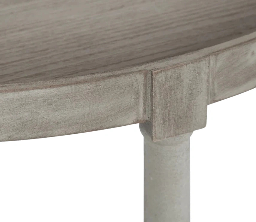 Urbane Crafts Premium Solid Teak Wood Semi-Circular Console Table with Bottom Shelf | Classic Entryway & Living Room Accent Table
