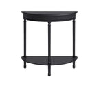 Urbane Crafts Premium Solid Teak Wood Semi-Circular Console Table with Bottom Shelf | Classic Entryway & Living Room Accent Table