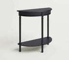 Urbane Crafts Premium Solid Teak Wood Semi-Circular Console Table with Bottom Shelf | Classic Entryway & Living Room Accent Table
