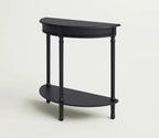 Urbane Crafts Premium Solid Teak Wood Semi-Circular Console Table with Bottom Shelf | Classic Entryway & Living Room Accent Table