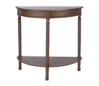 Urbane Crafts Premium Solid Teak Wood Semi-Circular Console Table with Bottom Shelf | Classic Entryway & Living Room Accent Table