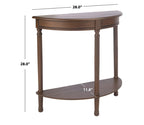 Urbane Crafts Premium Solid Teak Wood Semi-Circular Console Table with Bottom Shelf | Classic Entryway & Living Room Accent Table