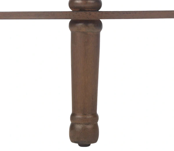 Urbane Crafts Premium Solid Teak Wood Semi-Circular Console Table with Bottom Shelf | Classic Entryway & Living Room Accent Table
