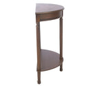 Urbane Crafts Premium Solid Teak Wood Semi-Circular Console Table with Bottom Shelf | Classic Entryway & Living Room Accent Table