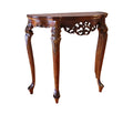 Handcrafted Solid Teak Wood Console Table with Intricate Carved Detailing | Classic Vintage Entryway & Hall Table