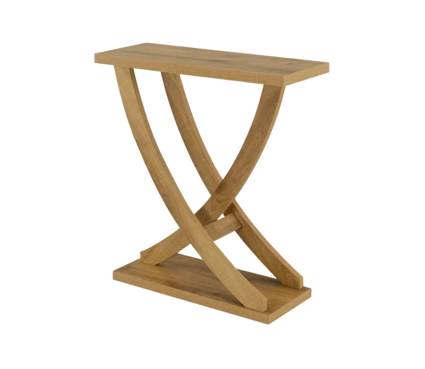 Modern Wooden Console Table with Geometric X-Base Design | Contemporary Entryway & Living Room Accent Table
