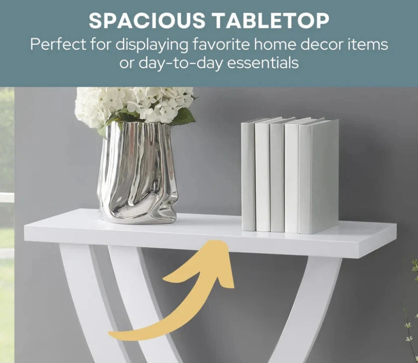 Modern Wooden Console Table with Geometric X-Base Design | Contemporary Entryway & Living Room Accent Table