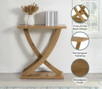 Modern Wooden Console Table with Geometric X-Base Design | Contemporary Entryway & Living Room Accent Table
