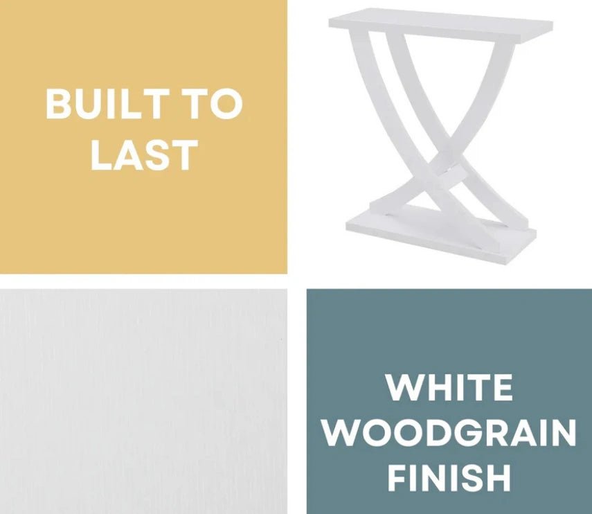 Modern Wooden Console Table with Geometric X-Base Design | Contemporary Entryway & Living Room Accent Table