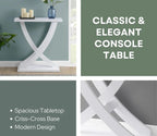 Modern Wooden Console Table with Geometric X-Base Design | Contemporary Entryway & Living Room Accent Table