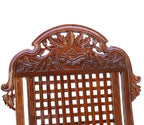 Urbane Crafts Handcrafted Solid Rosewood Rocking Chair | Premium Sheesham Wood Armchair with Intricate Crown Carvings & Comfortable Lattice Backrest | Rich Glossy Finish