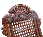 Urbane Crafts Handcrafted Solid Rosewood Rocking Chair | Premium Sheesham Wood Armchair with Intricate Crown Carvings & Comfortable Lattice Backrest | Rich Glossy Finish