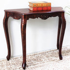 Urbane Crafts Vintage Handcrafted Solid Wood Console Table for Entryway & Living Room – Classic Carved Accent Sofa Table with Curved Legs