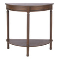 Urbane Crafts Premium Solid Teak Wood Semi-Circular Console Table with Bottom Shelf | Classic Entryway & Living Room Accent Table
