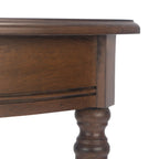 Urbane Crafts Premium Solid Teak Wood Semi-Circular Console Table with Bottom Shelf | Classic Entryway & Living Room Accent Table