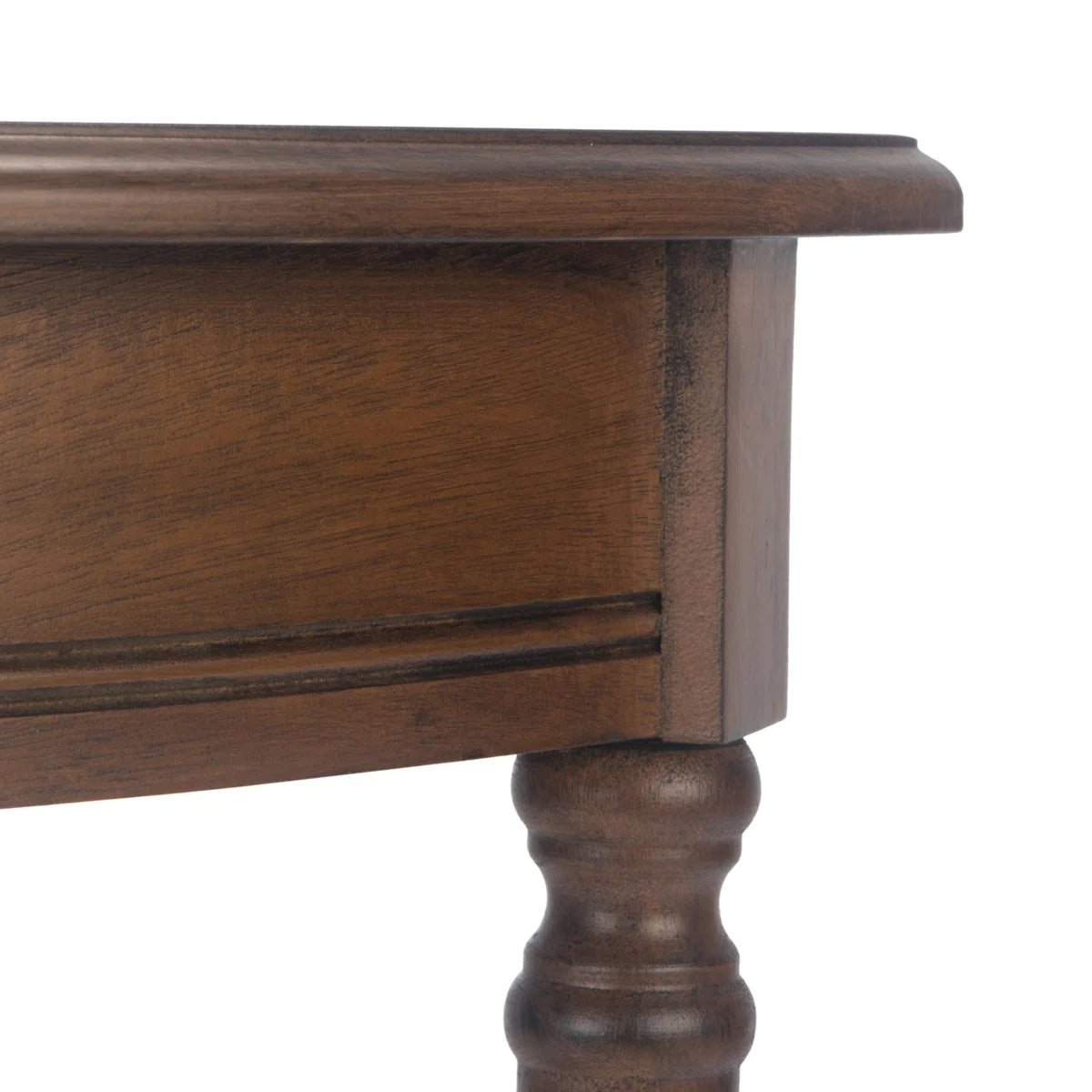Urbane Crafts Premium Solid Teak Wood Semi-Circular Console Table with Bottom Shelf | Classic Entryway & Living Room Accent Table