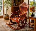 Handcrafted Solid Rosewood Rocking Chair | Traditional Indian Artisan Wooden Rocker | Elegant Living Room & Lounge Chair