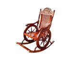 Handcrafted Solid Rosewood Rocking Chair | Traditional Indian Artisan Wooden Rocker | Elegant Living Room & Lounge Chair