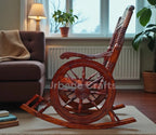 Handcrafted Solid Rosewood Rocking Chair | Traditional Indian Artisan Wooden Rocker | Elegant Living Room & Lounge Chair