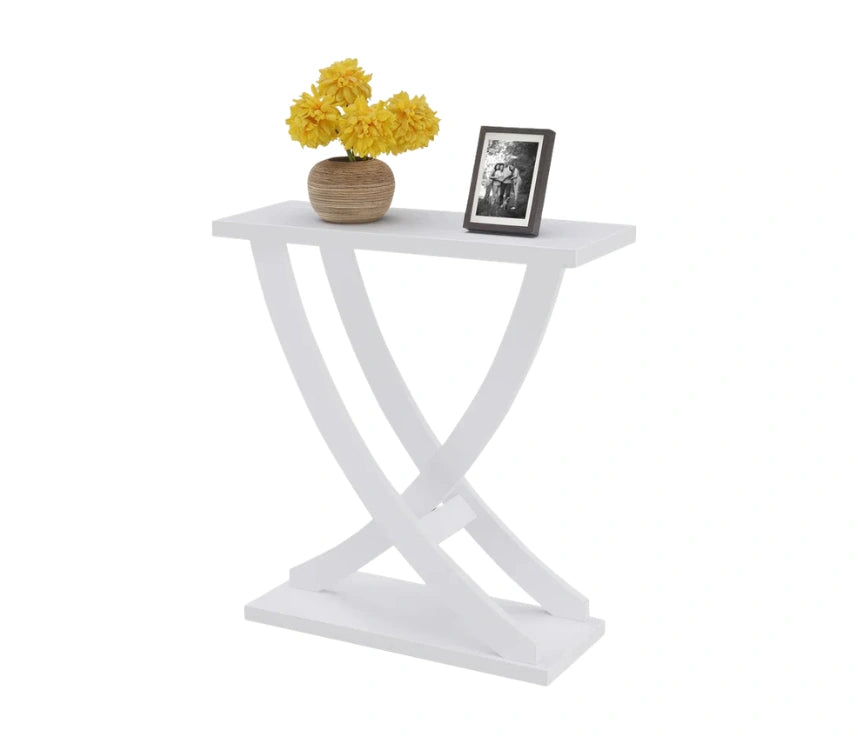 Urbane Crafts Modern Wooden Console Table with Geometric X-Base Design | Contemporary Entryway & Living Room Accent Table