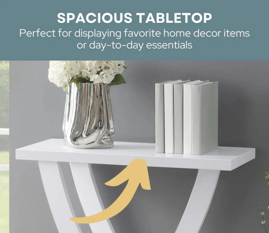 Urbane Crafts Modern Wooden Console Table with Geometric X-Base Design | Contemporary Entryway & Living Room Accent Table